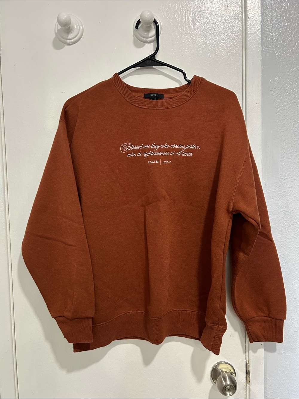 Forever 21 Crewneck Sweater - Rust with White Script